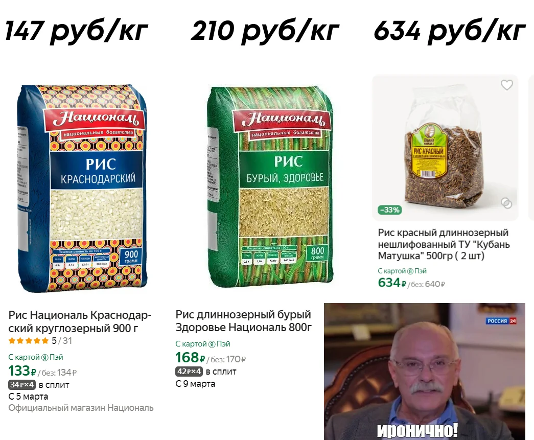 Белый, бурый и красный рис: авторское сравнение цен 2024 года